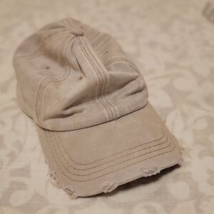 Distressed Beige Cap